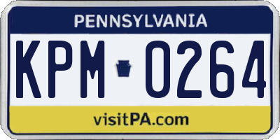 PA license plate KPM0264