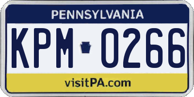 PA license plate KPM0266
