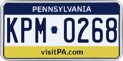 PA license plate KPM0268