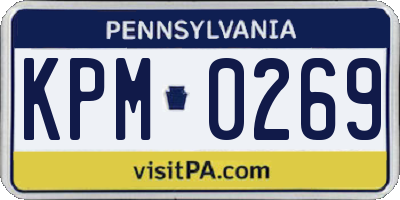PA license plate KPM0269