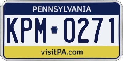PA license plate KPM0271