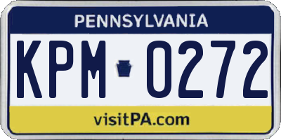 PA license plate KPM0272