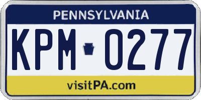 PA license plate KPM0277