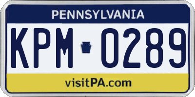 PA license plate KPM0289