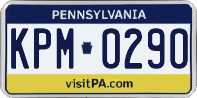 PA license plate KPM0290