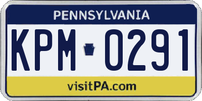 PA license plate KPM0291