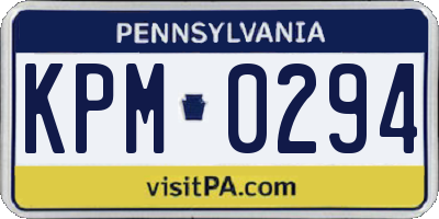 PA license plate KPM0294