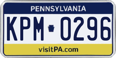 PA license plate KPM0296