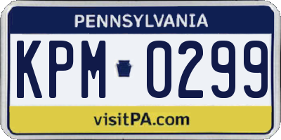 PA license plate KPM0299