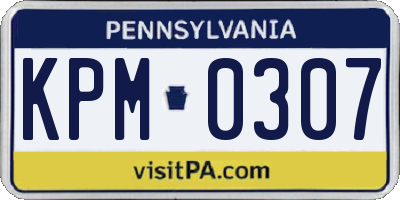 PA license plate KPM0307