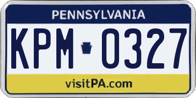 PA license plate KPM0327