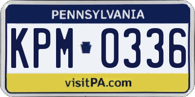 PA license plate KPM0336