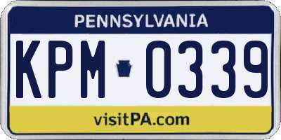 PA license plate KPM0339