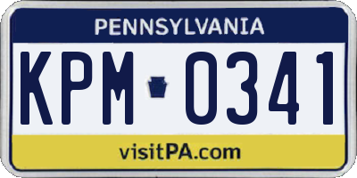 PA license plate KPM0341