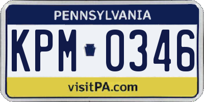 PA license plate KPM0346