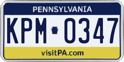 PA license plate KPM0347