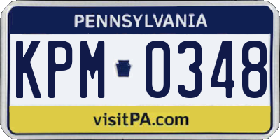 PA license plate KPM0348