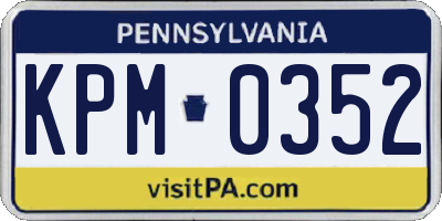 PA license plate KPM0352