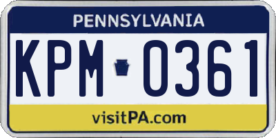 PA license plate KPM0361