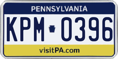 PA license plate KPM0396