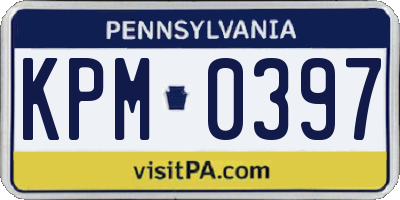 PA license plate KPM0397