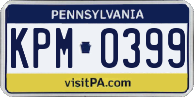 PA license plate KPM0399