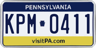 PA license plate KPM0411