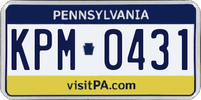 PA license plate KPM0431