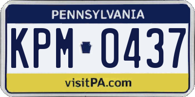 PA license plate KPM0437