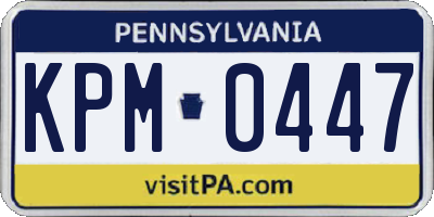 PA license plate KPM0447