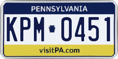 PA license plate KPM0451