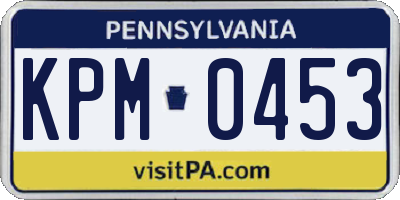 PA license plate KPM0453
