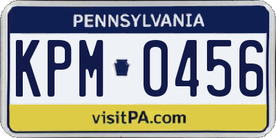 PA license plate KPM0456