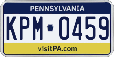 PA license plate KPM0459