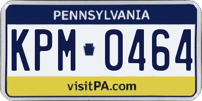 PA license plate KPM0464