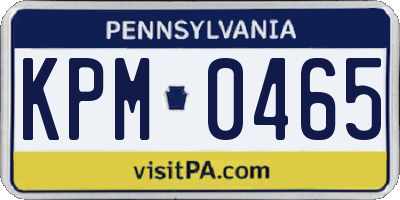 PA license plate KPM0465