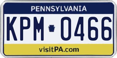 PA license plate KPM0466