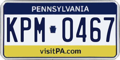 PA license plate KPM0467