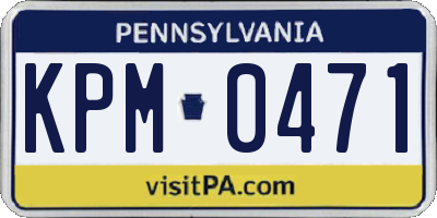 PA license plate KPM0471