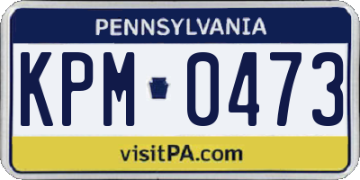 PA license plate KPM0473