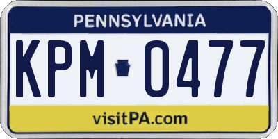 PA license plate KPM0477