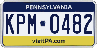 PA license plate KPM0482