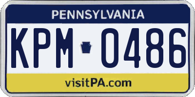 PA license plate KPM0486