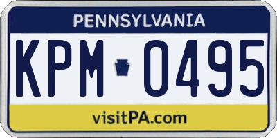 PA license plate KPM0495