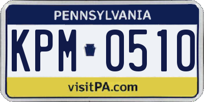 PA license plate KPM0510