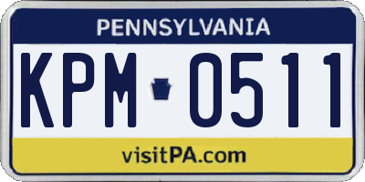 PA license plate KPM0511