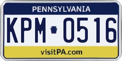 PA license plate KPM0516