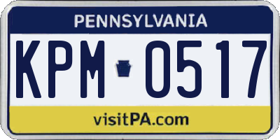 PA license plate KPM0517