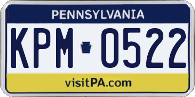 PA license plate KPM0522