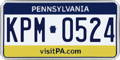 PA license plate KPM0524